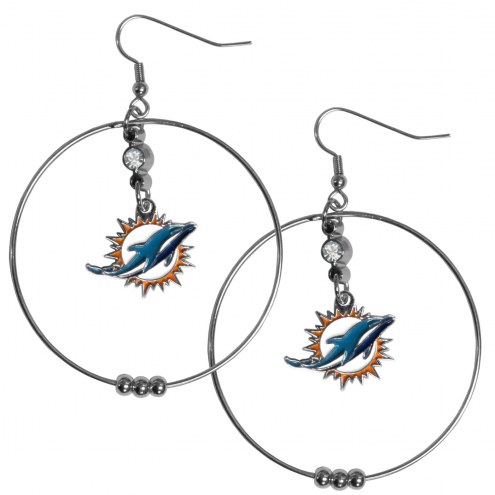 Miami Dolphins 2&quot; Hoop Earrings