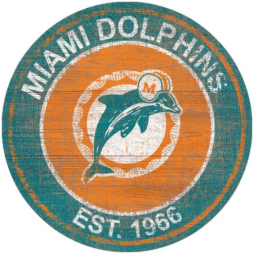 Miami Dolphins 24&quot; Heritage Logo Round Sign