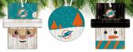 Miami Dolphins 3-Pack Christmas Ornament Set