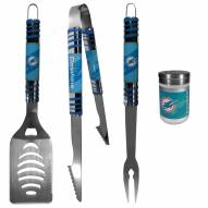 Miami Dolphins 3 Piece Tailgater BBQ Set and Season Shaker
