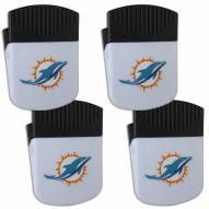 Miami Dolphins 4 Pack Chip Clip Magnet with Bottle Opener