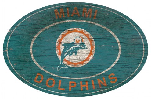 Miami Dolphins 46&quot; Heritage Logo Oval Sign
