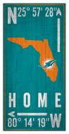 Miami Dolphins 6" x 12" Coordinates Sign