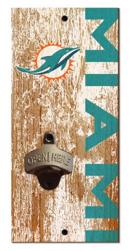 Miami Dolphins 6&quot; x 12&quot; Distressed Bottle Opener