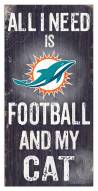Miami Dolphins 6" x 12" Football & My Cat Sign