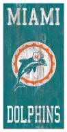 Miami Dolphins 6" x 12" Heritage Logo Sign