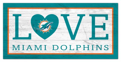 Miami Dolphins 6&quot; x 12&quot; Love Sign