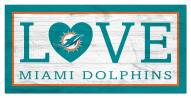 Miami Dolphins 6" x 12" Love Sign