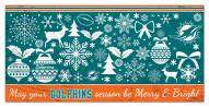 Miami Dolphins 6" x 12" Merry & Bright Sign