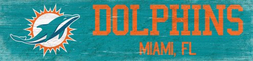 Miami Dolphins 6&quot; x 24&quot; Team Name Sign