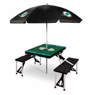 Miami Dolphins Black Picnic Table w/Umbrella