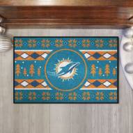 Miami Dolphins Christmas Sweater Starter Rug