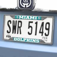 Miami Dolphins Chrome Metal License Plate Frame
