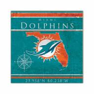 Miami Dolphins Coordinates 10" x 10" Sign