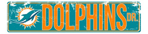 Miami Dolphins Distressed Metal Street Sign