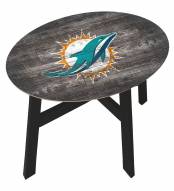 Miami Dolphins Distressed Wood Side Table