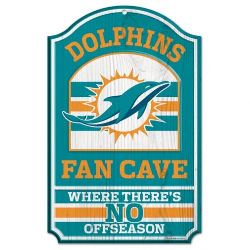 Miami Dolphins Fan Cave Wood Sign