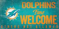 Miami Dolphins Fans Welcome Wood Sign
