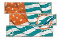 Miami Dolphins Flag 3 Plank Sign