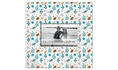 Miami Dolphins Floral Pattern 10&quot; x 10&quot; Picture Frame