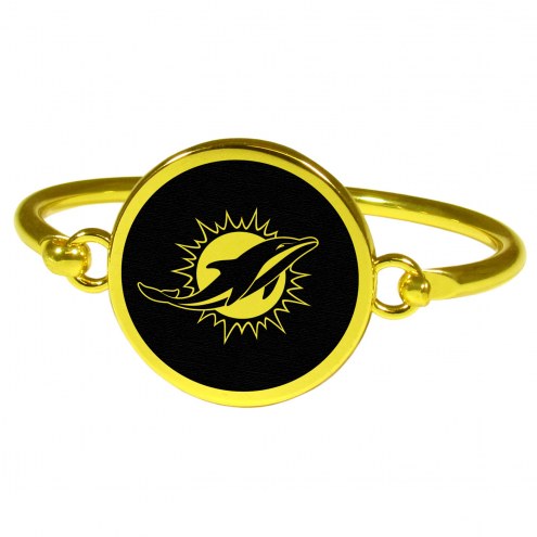 Miami Dolphins Gold Tone Bangle Bracelet
