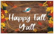 Miami Dolphins Happy Fall Y'all 11" x 19" Sign