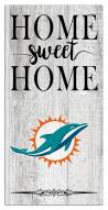 Miami Dolphins Home Sweet Home Whitewashed 6" x 12" Sign