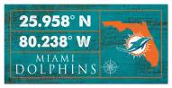 Miami Dolphins Horizontal Coordinate 6" x 12" Sign