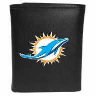 Miami Dolphins Large Logo Leather Tri-fold Wallet