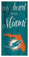 Miami Dolphins My Heart State 6" x 12" Sign
