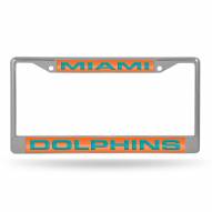 Miami Dolphins Laser Chrome License Plate Frame