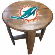 Miami Dolphins Oak Barrel Table