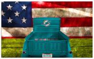 Miami Dolphins Patriotic Retro Truck 11" x 19" Sign