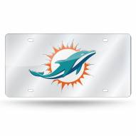 Miami Dolphins Silver Laser License Plate