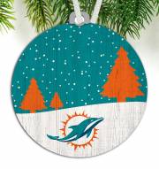 Miami Dolphins Snow Scene Ornament