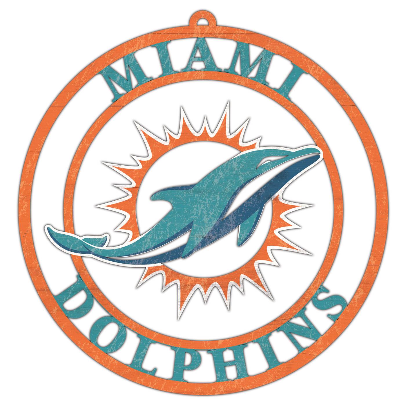 Miami Dolphins Team Logo Cutout Door Hanger