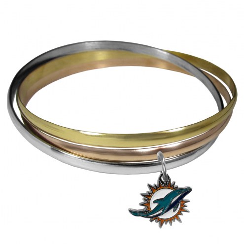 Miami Dolphins Tri-color Bangle Bracelet