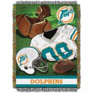 Miami Dolphins Vintage Woven Tapestry Throw Blanket