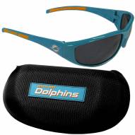 Miami Dolphins Wrap Sunglasses and Case Set