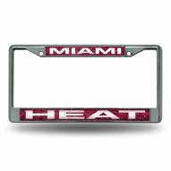 Miami Heat Chrome Glitter License Plate Frame