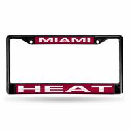 Miami Heat Laser Black License Plate Frame