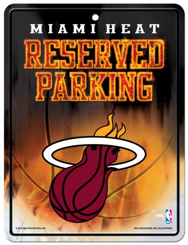 Miami Heat Metal Parking Sign