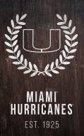 Miami Hurricanes 11" x 19" Laurel Wreath Sign