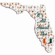 Miami Hurricanes 12" Floral State Sign
