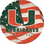 Miami Hurricanes 12" Team Color Flag Circle Sign