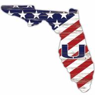 Miami Hurricanes 12" USA State Cutout Sign