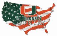 Miami Hurricanes 15" USA Flag Cutout Sign