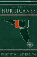 Miami Hurricanes 17" x 26" Coordinates Sign