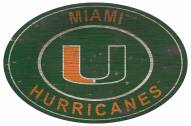 Miami Hurricanes 46" Heritage Logo Oval Sign