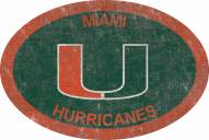 Miami Hurricanes 46" Team Color Oval Sign